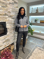 Grey Embellished Trim Cardi Gina